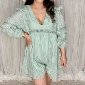Mint Green V-Neck Romper